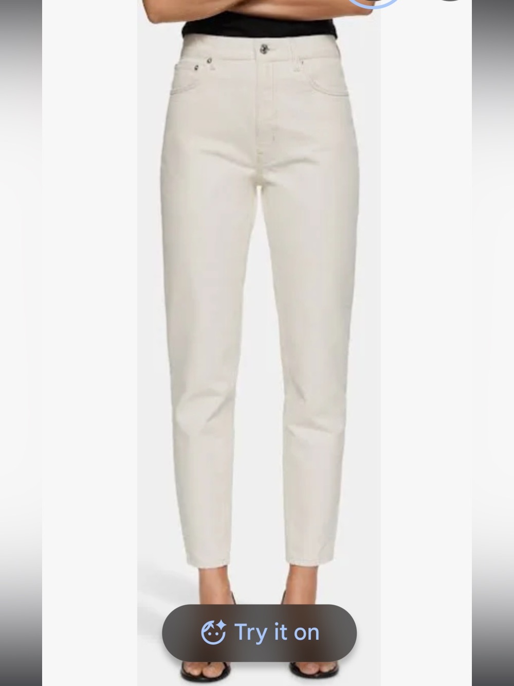 Mango White 'Mom' High-Rise Jeans